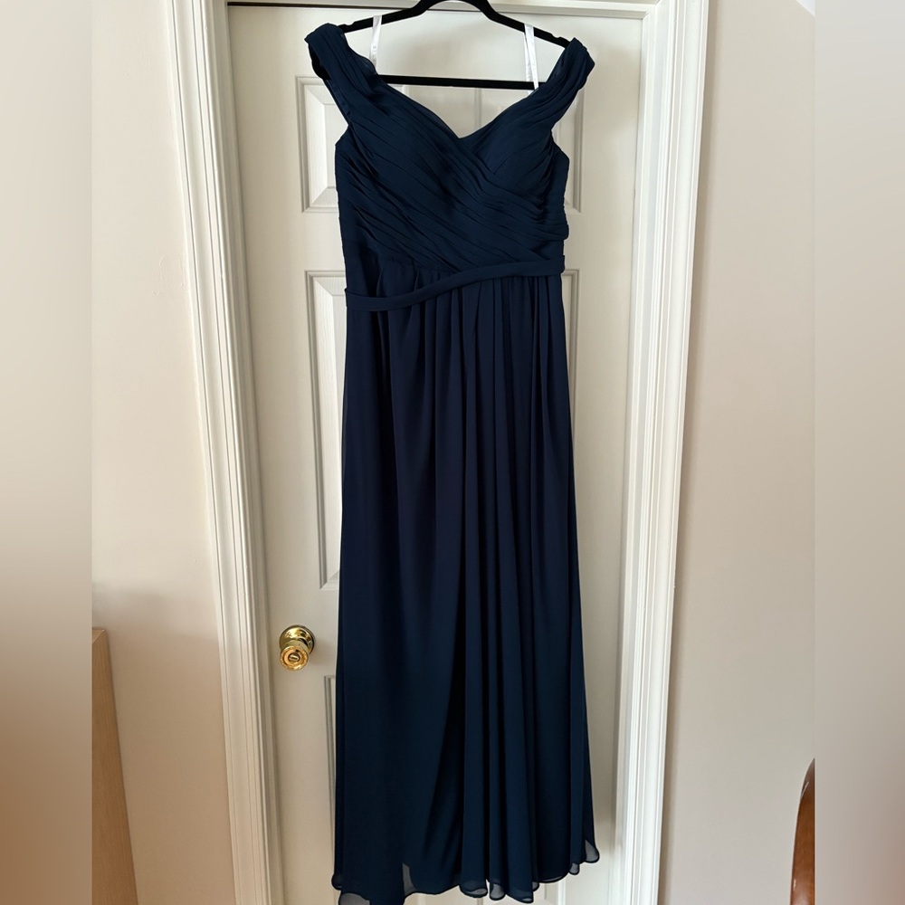 Azazie Navy Blue Maxi Dress